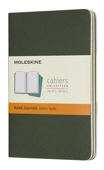 Sešity Moleskine 3 ks linkované zelené S