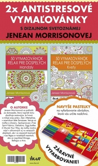 Antistresové vymaľovánky s pastelkami - set