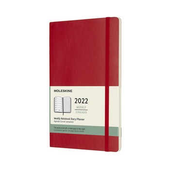 Plánovací zápisník Moleskine 2022 měkký červený L