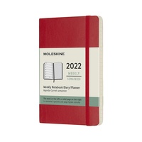 Plánovací zápisník Moleskine 2022 měkký červený S
