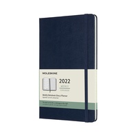 Plánovací zápisník Moleskine 2022 tvrdý modrý L