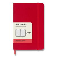 Moleskine 2027 - diár v mäkkých doskách - veľkosť S, denný, červený