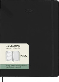 Plánovací zápisník Moleskine 2025 tvrdý černý XL