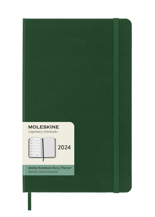 Plánovací zápisník Moleskine 2024 tvrdý zelený L