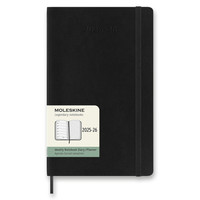 18-mesačný diár Moleskine 2025-26 - mäkké dosky, L, týždenný, čierny