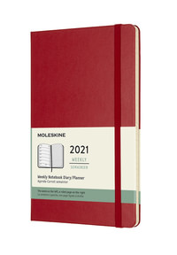 Plánovací zápisník Moleskine 2021 tvrdý červený L