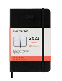 Diář Moleskine 2023 denní tvrdý černý S