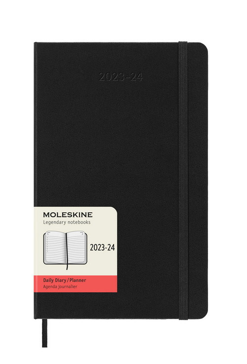 18měsíční diář denní Moleskine 2023-2024 tvrdý černý L