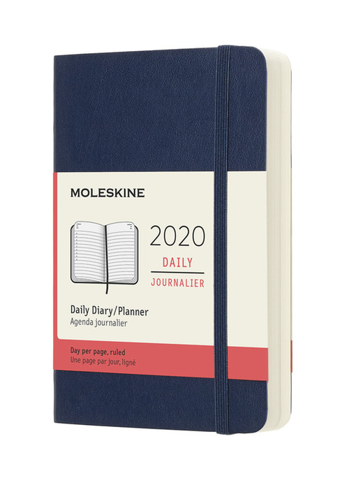 Diář Moleskine 2020 denní měkký modrý S