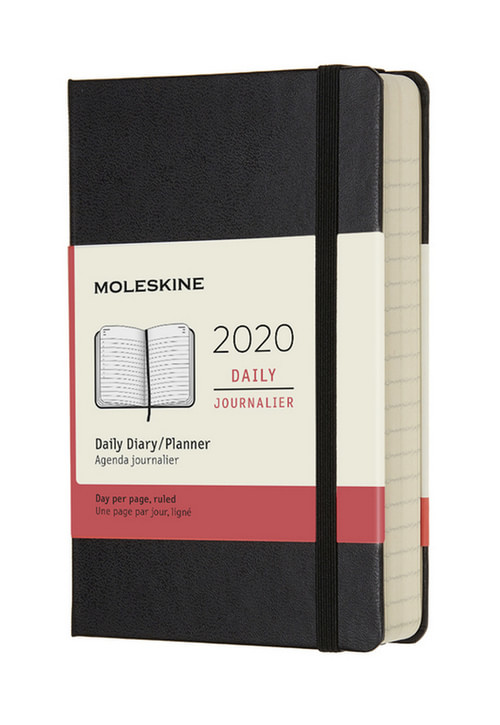 Diář Moleskine 2020 denní tvrdý černý S