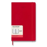 Moleskine 2027 - diár v mäkkých doskách - veľkosť L, denný, červený
