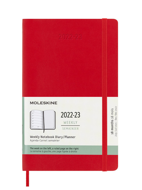 Plánovací zápisník Moleskine 2022-2023 měkký červený L