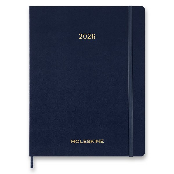 Diár Moleskine Essential Vegea 2026 - mäkké dosky, XXL, týždenný, vertikálny, modrý