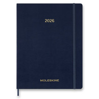 Diár Moleskine Essential Vegea 2026 - mäkké dosky, XXL, týždenný, vertikálny, modrý
