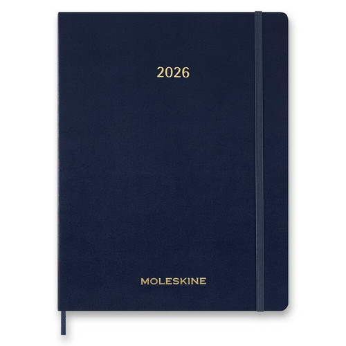 Diár Moleskine Essential Vegea 2026 - mäkké dosky, XXL, týždenný, vertikálny, modrý