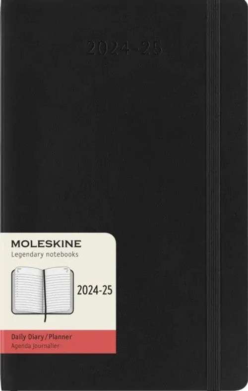 18měsíční diář denní Moleskine 2024-2025 měkký černý L