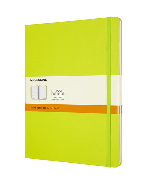 Zápisník Moleskine tvrdý linkovaný žlutozelený XL