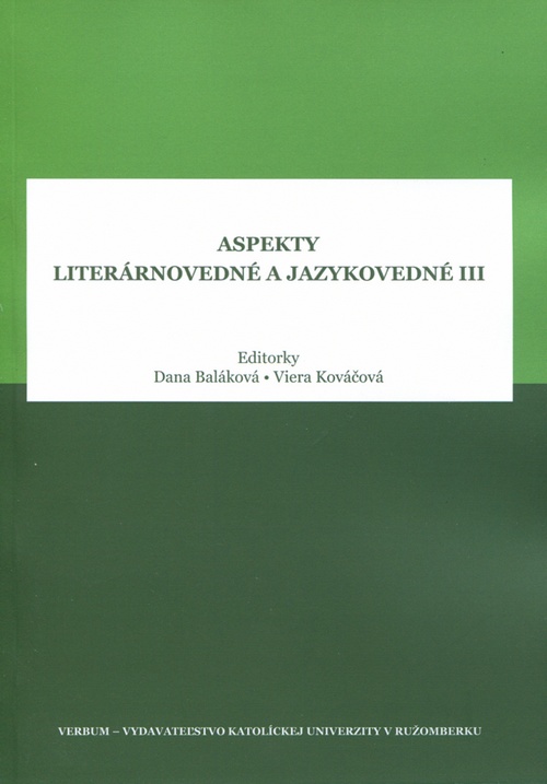 Aspekty literárnovedné a jazykovedné III