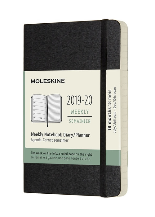 Plánovací zápisník Moleskine 2019-2020 měkký černý S