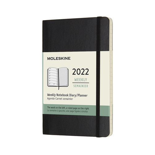 Plánovací zápisník Moleskine 2022 měkký černý S