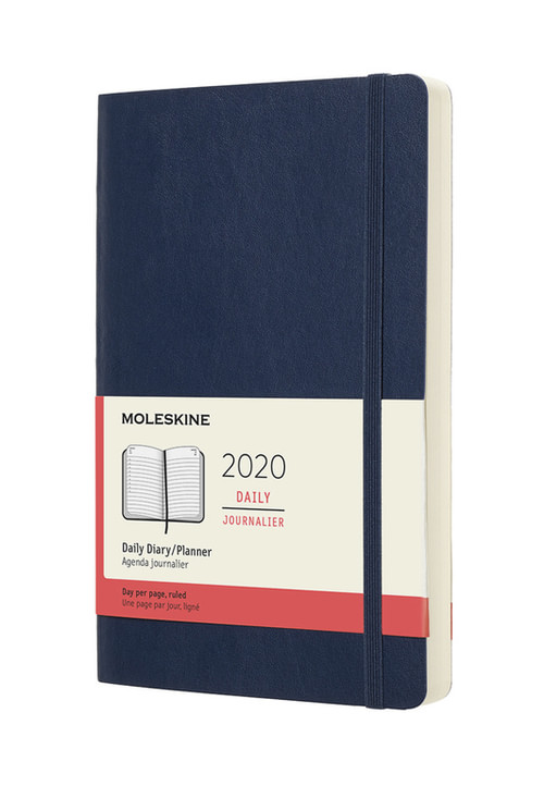 Diář Moleskine 2020 denní měkký modrý L