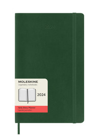 Diář Moleskine 2024 denní měkký zelený L