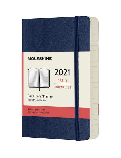 Diář Moleskine 2021 denní měkký modrý S