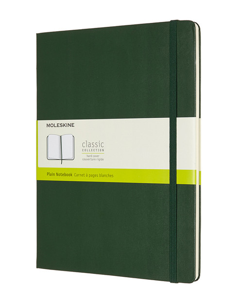Zápisník tvrdý čistý zelený XL