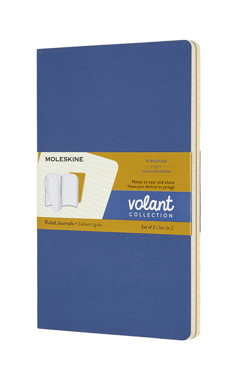 Volant zápisníky Moleskine 2 ks linkovaný modrý a žlutý L