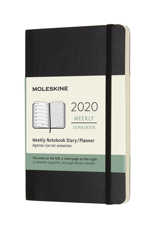 Plánovací zápisník Moleskine 2020 měkký černý S