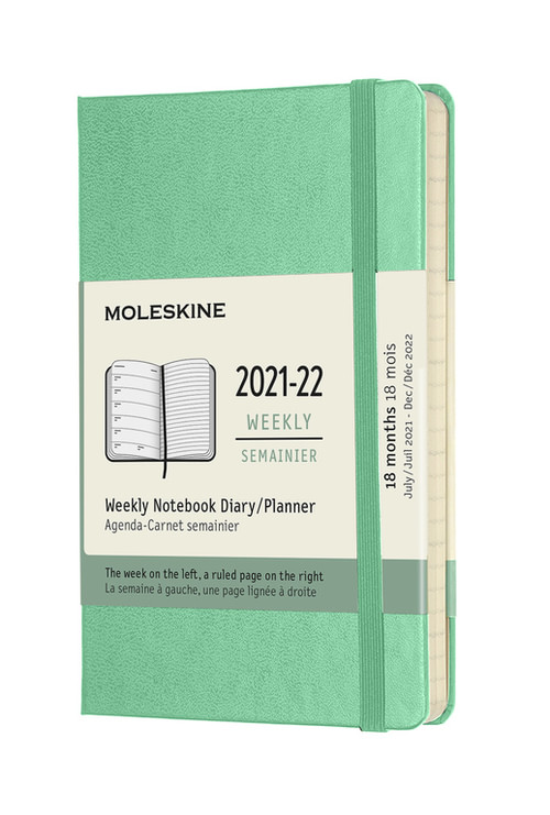 Plánovací zápisník Moleskine 2021-2022 tvrdý zelený S