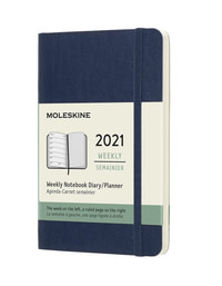 Plánovací zápisník Moleskine 2021 měkký modrý S