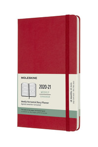 Horizontální diář Moleskine 2020-2021 tvrdý červený L