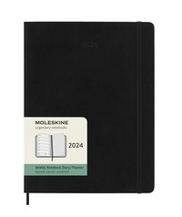 Plánovací zápisník Moleskine 2024 měkký černý XL