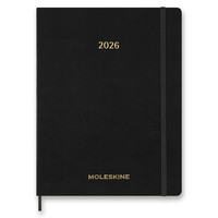 Diár Moleskine Essential 2026 - mäkké dosky, XXL, týždenný, vertikálny, čierny