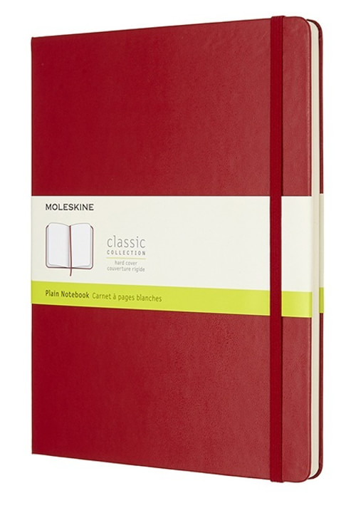 Zápisník tvrdý čistý, červený XL