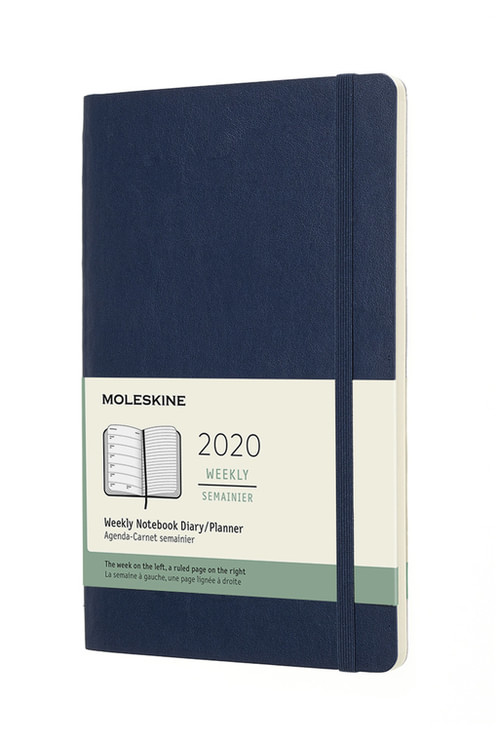 Plánovací zápisník Moleskine 2020 měkký modrý L