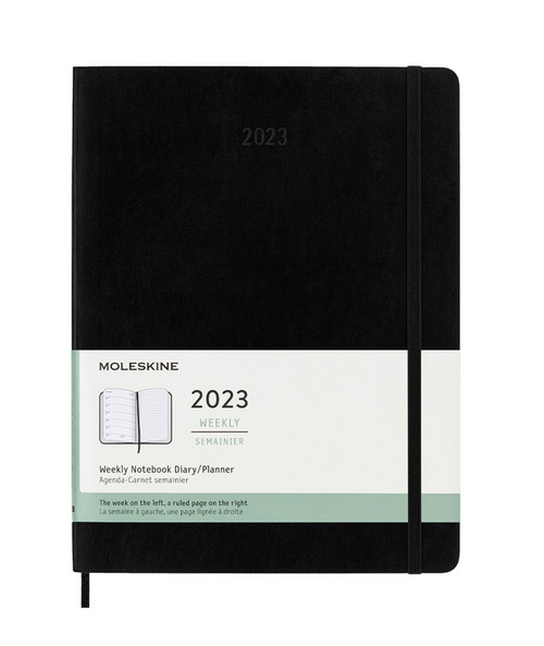 Plánovací zápisník Moleskine 2023 měkký černý XL