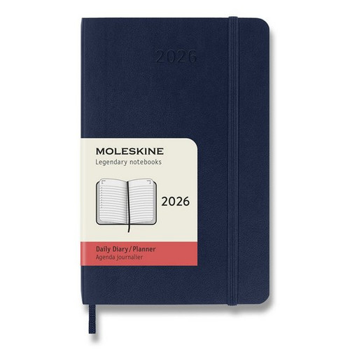 Diár Moleskine 2026 - mäkké dosky, S, denný, modrý