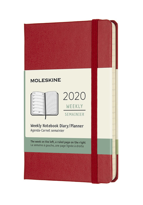 Plánovací zápisník Moleskine 2020 tvrdý červený S