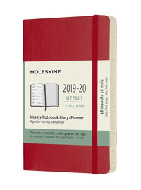 Plánovací zápisník Moleskine 2019-2020 měkký červený S