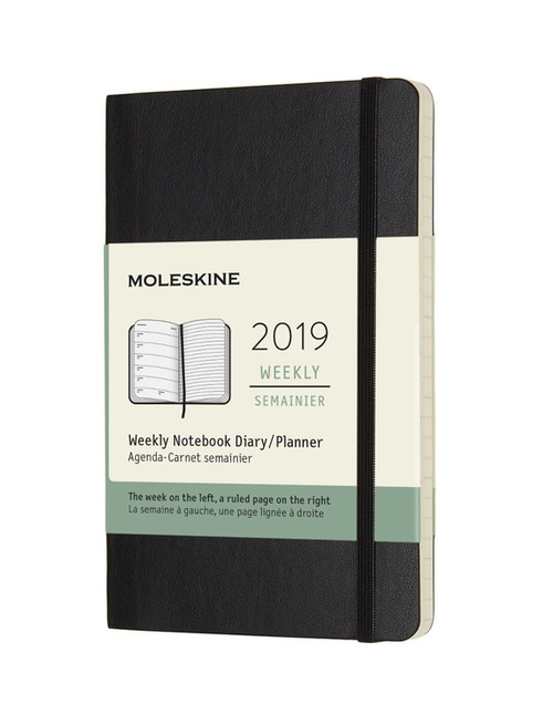Plánovací zápisník Moleskine 2019 měkký černý S
