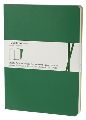 Volant zápisníky 2 ks, čistý, smaragdový XL
