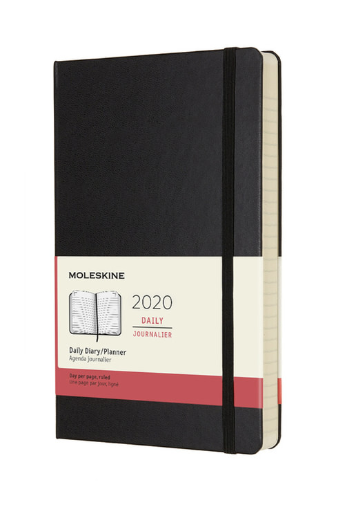 Diář Moleskine 2020 denní tvrdý černý L