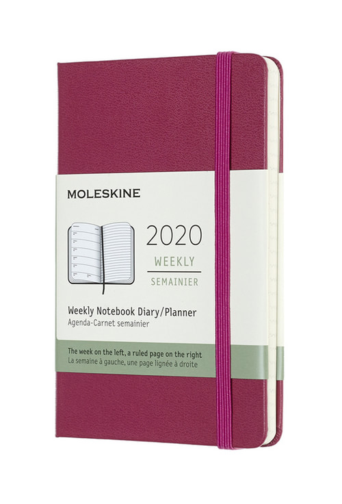 Plánovací zápisník Moleskine 2020 tvrdý růžový S