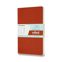 Sešity Moleskine Volant - měkké desky L, čisté, 2 ks, výběr barev - oranžová/ modrá