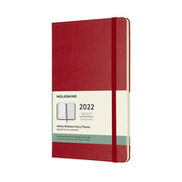 Plánovací zápisník Moleskine 2022 tvrdý červený L