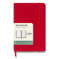 Moleskine 2027 - diár v mäkkých doskách - veľkosť S, týždenný, červený