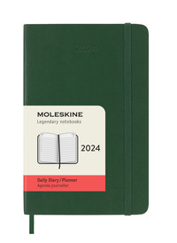 Diář Moleskine 2024 denní měkký zelený S