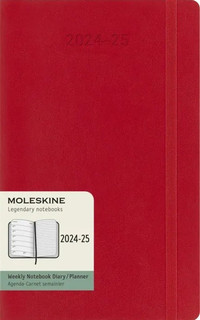 18měsíční plánovací zápisník 2024-2025 měkký červený L